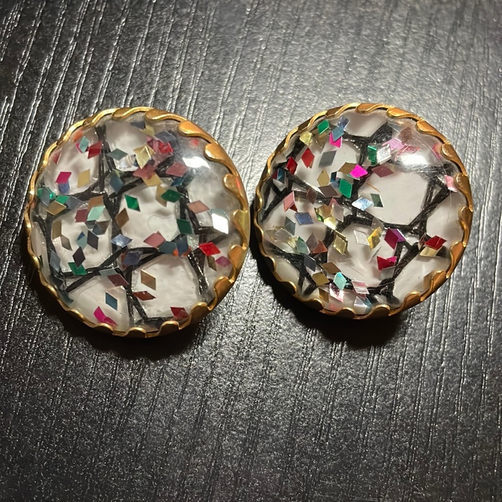 80’s Vintage Clip-On Glitter Earrings